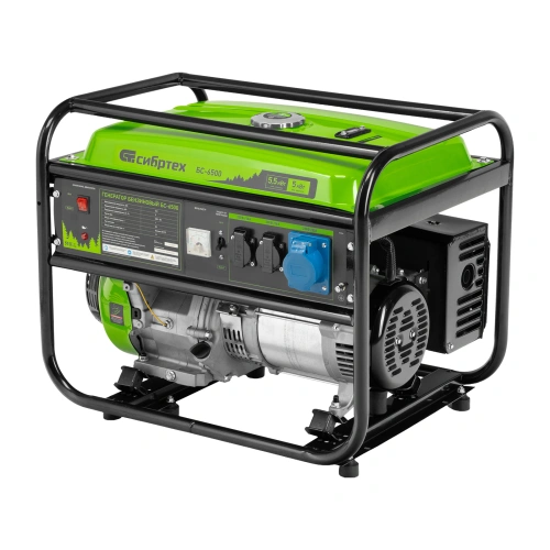 Генератор бензиновый БС-6500, 5.5 кВт, 230В, четырехтактный, 25 л, ручной стартер Сибртех по ценам производителя в Челябинске с доставкой по всей России