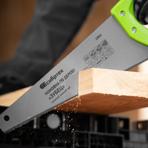 Ножовка по дереву"Зубец" для точных пильных работ, 350 мм, каленый зуб 2D, 14 TPI, двухкомпонентная рукоятка Сибртех по ценам производителя в Челябинске с доставкой по всей России