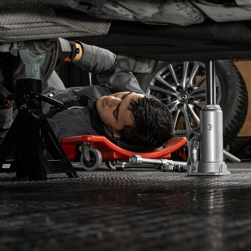 Домкрат гидравлический бутылочный, 3 т, высота подъема 194-372 мм, в пластиковый кейсе Matrix купить в Москве с доставкой по всей России | ProtosMarket.ru