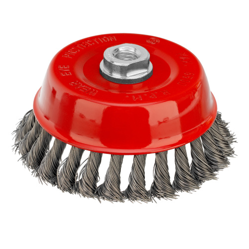 Щетка для УШМ, 125 мм, М14, "чашка", крученая проволока 0.5 мм Matrix по ценам производителя в Челябинске с доставкой по всей России