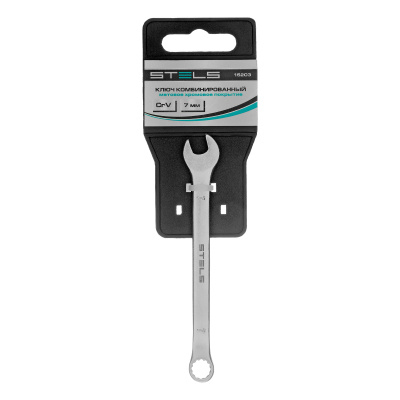 Ключ комбинированный, 7 мм, CrV, матовый хром Stels по ценам производителя в Челябинске с доставкой по всей России
