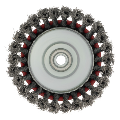 Щетка для УШМ, 125 мм, М14, "чашка", крученая проволока 0.35 мм Matrix по ценам производителя в Челябинске с доставкой по всей России