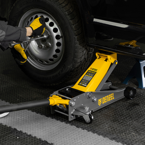 Домкрат гидравлический подкатной, 3 т, 125-470 мм, быстрый подъем, проф. Denzel по ценам производителя в Челябинске с доставкой по всей России