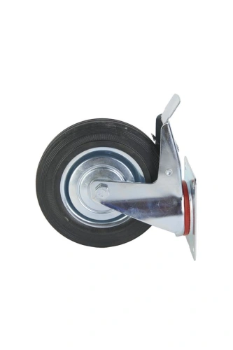 Колесо поворотное резина SCb 80 200 мм с тормозом (F) по ценам производителя в Челябинске с доставкой по всей России