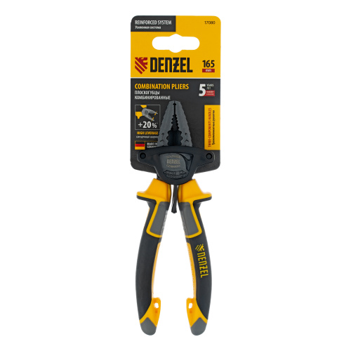 Плоскогубцы комбинированные 165 мм, трехкомпонентные рукоятки Denzel по ценам производителя в Челябинске с доставкой по всей России