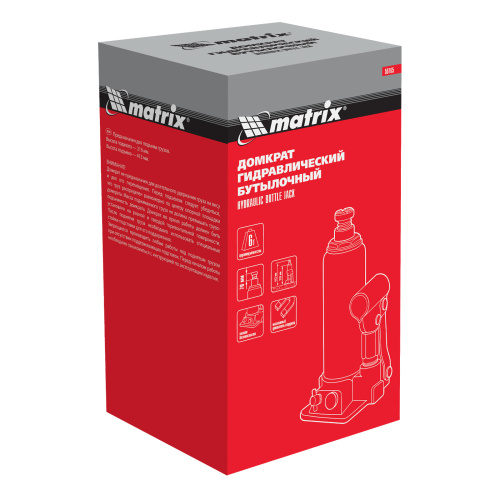 Домкрат гидравлический бутылочный, 6 т, h подъема 216-413 мм Matrix по ценам производителя в Челябинске с доставкой по всей России