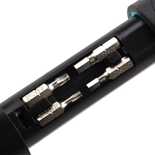 Отвертка реверсивная с револьверным механизмом, 11 шт, сталь S2 Gross по ценам производителя в Челябинске с доставкой по всей России