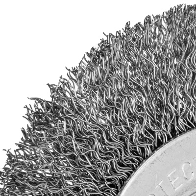 Щетка для УШМ, 100 мм, посадка 22.2 мм, плоская, витая проволока 0.3 мм Сибртех по ценам производителя в Челябинске с доставкой по всей России