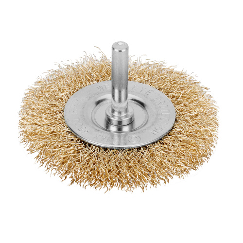 Щетка для дрели, 75 мм, плоская со шпилькой, латунированная витая проволока Matrix по ценам производителя в Челябинске с доставкой по всей России