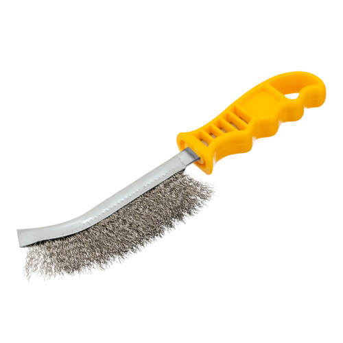 Щетка металлическая с пластмассовой ручкой, нержавеющая проволока DENZEL по ценам производителя в Челябинске с доставкой по всей России