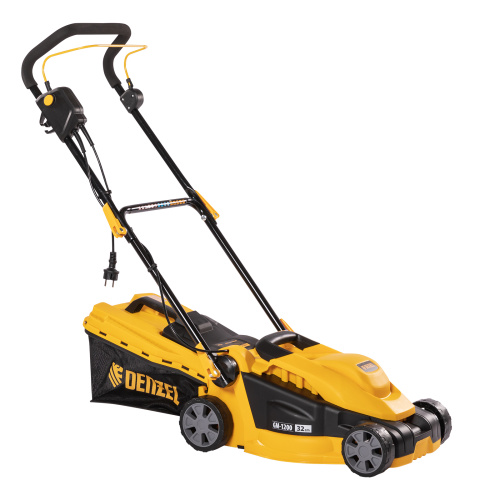Газонокосилка электрическая GM-1200, 1200 Вт, ширина 32 см, 3 уровня, травосборник 25 л. Denzel по ценам производителя в Челябинске с доставкой по всей России