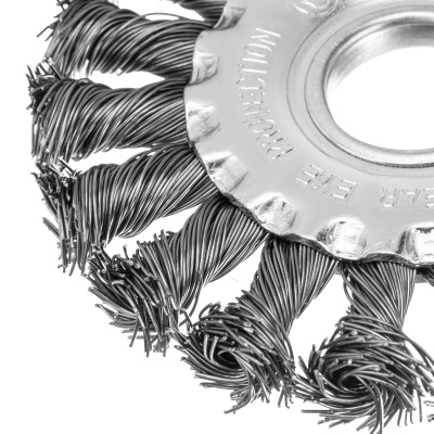 Щетка для УШМ 100 мм, посадка 22.2 мм, плоская, крученая проволока 0.5 мм Matrix по ценам производителя в Челябинске с доставкой по всей России