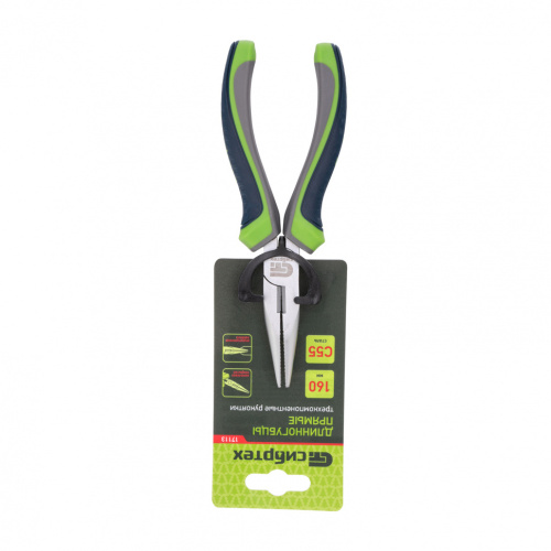 Длинногубцы прямые, 160 мм, трехкомпонентные рукоятки Сибртех по ценам производителя в Челябинске с доставкой по всей России