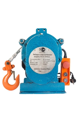 Лебедка электрическая  300 кг  30 м с канатом 220 В TOR KCD по ценам производителя в Челябинске с доставкой по всей России