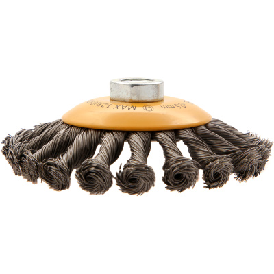 Щетка для УШМ, 125 мм, "Тарелка", крученая нержавеющая проволока 0.5 мм, М14 Denzel по ценам производителя в Челябинске с доставкой по всей России