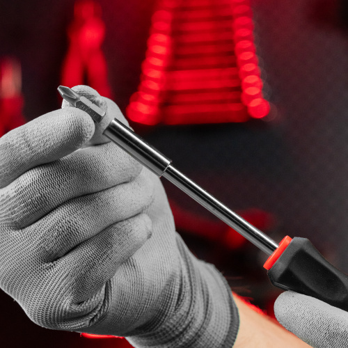 Отвертка с набором бит, 11 шт, Fusion, CrV, трехкомпонентная рукоятка "Anti slip" Matrix по ценам производителя в Челябинске с доставкой по всей России