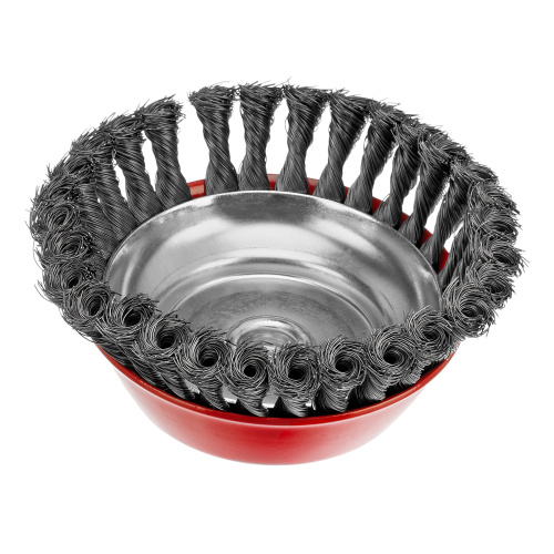 Щетка для УШМ, 150 мм, М14, "чашка", крученая проволока 0.35 мм Matrix по ценам производителя в Челябинске с доставкой по всей России