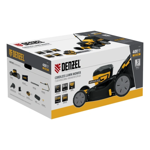 Газонокосилка аккумуляторная бесщет. DLM-460, 460 мм, травосб. 65 л., Li-Ion, 40 В Denzel по ценам производителя в Челябинске с доставкой по всей России