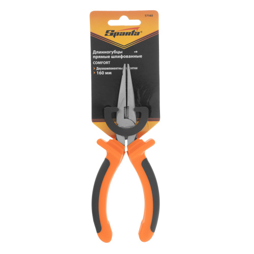 Длинногубцы прямые Comfort, 160 мм ,шлифованные, двухкомпонентные рукоятки Sparta по ценам производителя в Челябинске с доставкой по всей России