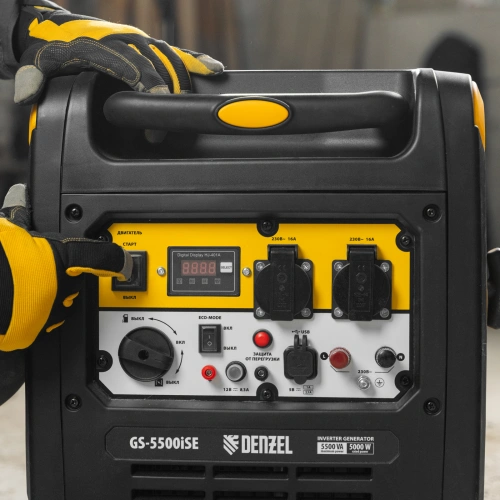 Генератор инверторный GS-5500iSE, 5,5 кВт, 230 В, закрытый корпус,электростартер Denzel по ценам производителя в Челябинске с доставкой по всей России