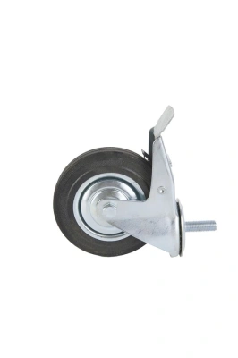 Колесо поворотное SCtB 63 160 мм резина с болтом и тормозом (F) по ценам производителя в Челябинске с доставкой по всей России