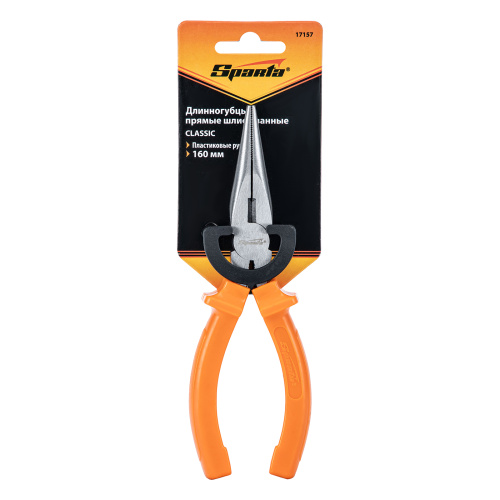 Длинногубцы прямые Classic, 160 мм, шлифованные, пластмассовые рукоятки Sparta по ценам производителя в Челябинске с доставкой по всей России