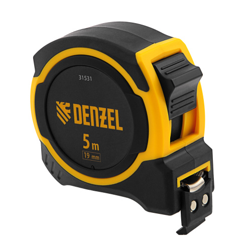 Рулетка 5м х 19мм, двухкомп. корпус, магнитный обрезиненный зацеп Denzel по ценам производителя в Челябинске с доставкой по всей России
