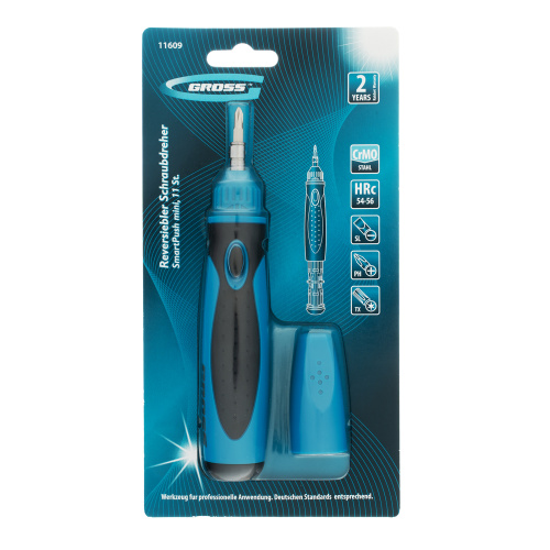 Отвертка реверсивная, механизм SmartPush mini 11 шт, CrMo Gross по ценам производителя в Челябинске с доставкой по всей России