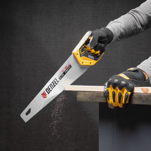 Ножовка по дереву, 400 мм, 11 TPI, зуб 3D, двухкомпонентная рукоятка Denzel по ценам производителя в Челябинске с доставкой по всей России