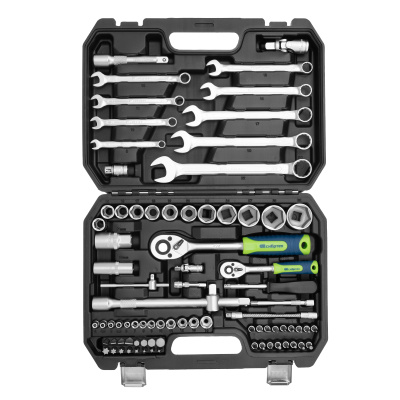 Набор инструментов, 1/2", 1/4", пластиковый кейс, 82 предмета Сибртех по ценам производителя в Челябинске с доставкой по всей России