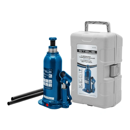 Домкрат гидравлический бутылочный, 6 т, h подъема 207-404 мм, в пластиковом кейсе Stels по ценам производителя в Челябинске с доставкой по всей России
