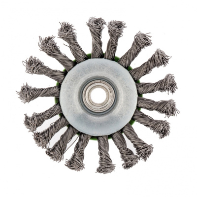 Щетка для УШМ, 115 мм, М14, "тарелка", крученая проволока 0.5 мм Сибртех по ценам производителя в Челябинске с доставкой по всей России