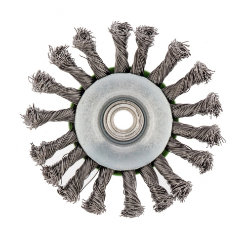 Щетка для УШМ, 115 мм, М14, "тарелка", крученая проволока 0.5 мм Сибртех по ценам производителя в Челябинске с доставкой по всей России