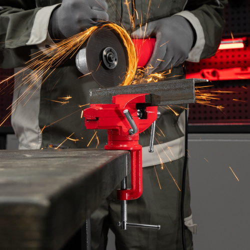 Тиски слесарные, 80 мм, настольные, поворотные, c наковальней MTX по ценам производителя в Челябинске с доставкой по всей России