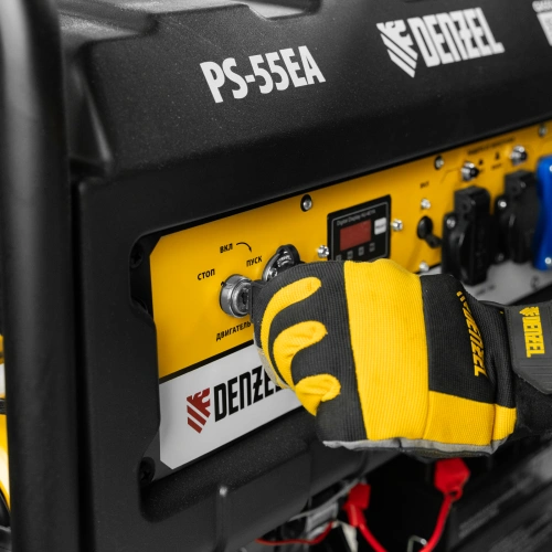 Генератор бензиновый PS 55 EA, 5.5 кВт, 230 В, 25 л, коннектор автоматики, электростартер Denzel по ценам производителя в Челябинске с доставкой по всей России