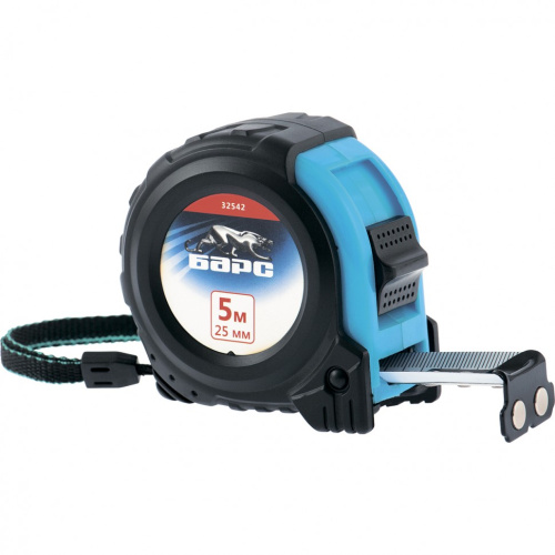 Рулетка Вектор 5 м х 25 мм,утолщенное полотно,магнитный зацеп,обрезиненный корпус Барс по ценам производителя в Челябинске с доставкой по всей России