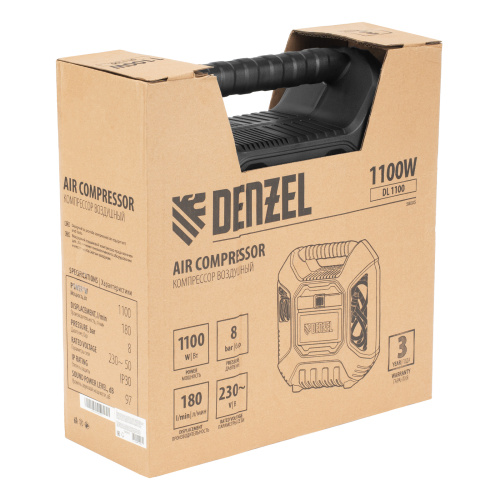 Компрессор воздушный DL1100 1.1 кВт, 180 л/мин, с набором аксессуаров Denzel купить в Москве с доставкой по всей России | ProtosMarket.ru