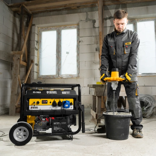 Генератор бензиновый PS 70 EA, 7.0 кВт, 230 В, 25 л, коннектор автоматики, электростартер Denzel по ценам производителя в Челябинске с доставкой по всей России