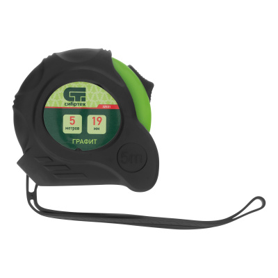Рулетка Графит,обрезиненный корпус,амортизатор,5 м х 19 мм Сибртех по ценам производителя в Челябинске с доставкой по всей России