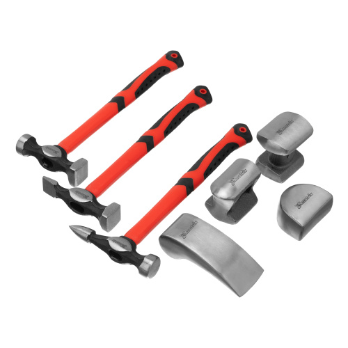 Набор рихтовочный, 3 молотка с фибергласовыми ручками, 4 наковальни, пластиковый бокс Matrix по ценам производителя в Челябинске с доставкой по всей России