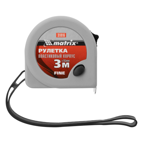 Рулетка Fine,3 м х 16 мм,пластиковый корпус Matrix по ценам производителя в Челябинске с доставкой по всей России