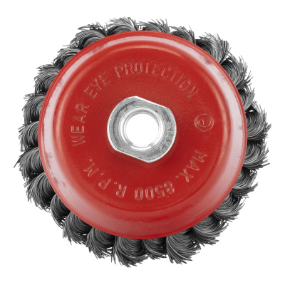 Щетка для УШМ, 100 мм, М14, "чашка", двухрядная, крученая проволока 0.35 мм Matrix по ценам производителя в Челябинске с доставкой по всей России