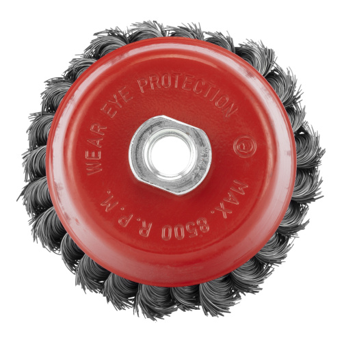 Щетка для УШМ, 100 мм, М14, "чашка", двухрядная, крученая проволока 0.35 мм Matrix по ценам производителя в Челябинске с доставкой по всей России