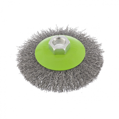 Щетка для УШМ, 100 мм, М14, "тарелка", витая проволока Сибртех по ценам производителя в Челябинске с доставкой по всей России