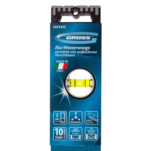 Уровень алюминиевый, 1000 мм, усиленный с ударопрочными заглушками, рукоятки, 3 глазка Gross по ценам производителя в Челябинске с доставкой по всей России