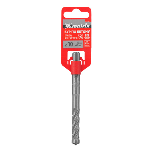 Бур по бетону, 10 x 110 мм, SDS Plus c крестовой пластиной Matrix по ценам производителя в Челябинске с доставкой по всей России
