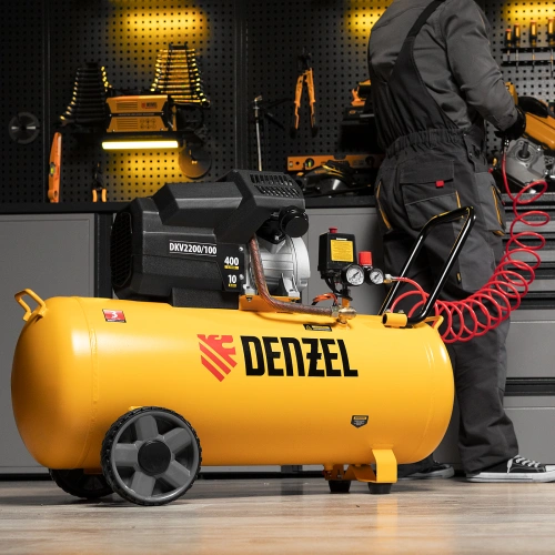 Компрессор воздушный DKV2200/100, Х-PRO 2.2 кВт, 400 л/мин, 100л Denzel по ценам производителя в Челябинске с доставкой по всей России