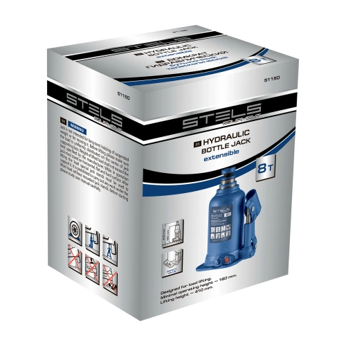 Домкрат гидравлический бутылочный телескопический, 8 т, подъем 180-410 мм Stels по ценам производителя в Челябинске с доставкой по всей России
