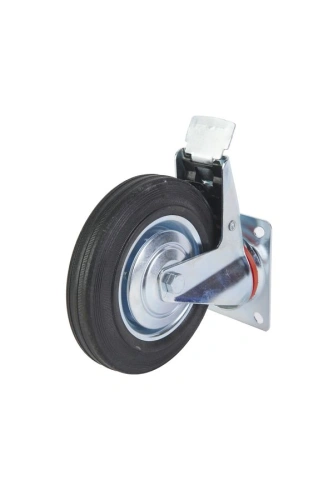 Колесо поворотное резина SCb 80 200 мм с тормозом (F) по ценам производителя в Челябинске с доставкой по всей России