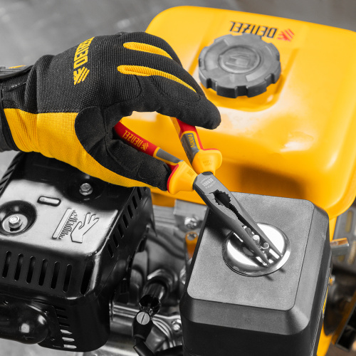 Длинногубцы прямые, диэлектрические рукоятки до 1000 В, трехкомпонентные рукоятки, 205мм Denzel по ценам производителя в Челябинске с доставкой по всей России